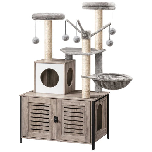 52'' Cat Tree with Litter Box Enclosure