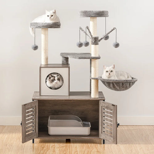 52'' Cat Tree with Litter Box Enclosure